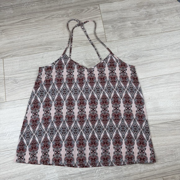 Holister Tops - Hollister Y2K Red Pink Paisley Camisole Bella Swan Swancore Coquette Dainty Sz S